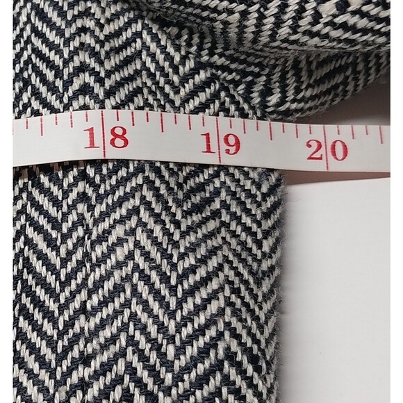 RALPH LAUREN Blazer Black Cream Herringbone Size 8 Silk Linen Blend Academia GUC - Picture 8 of 16